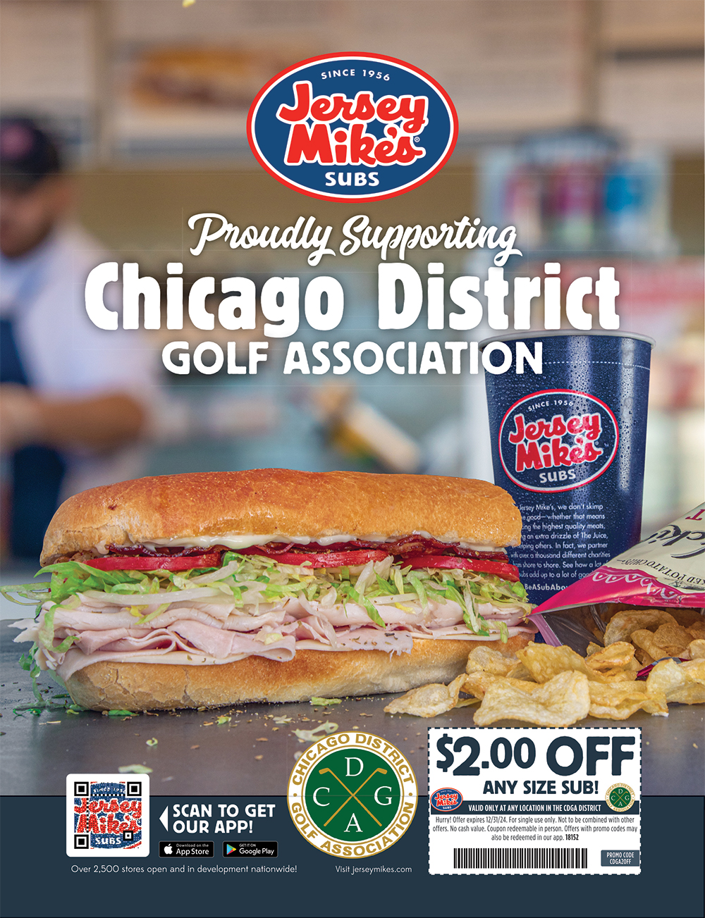 CDGA Member Offer: $2 Off Any Jersey Mike #39 s Sub Chicago District Golf